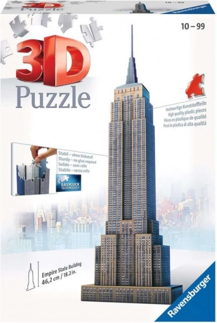 3D puslespil Empire State Building New York fra Ravensburger 216 brikker