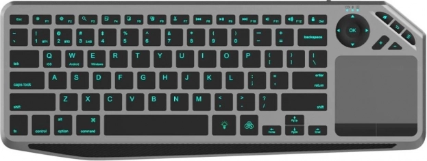 Trådløst tastatur med touchpad og LED-baggrundsbelysning