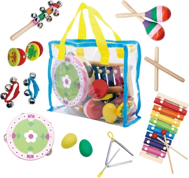 Musiksæt 14 instrumenter + taske Ecotoys