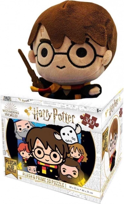 3D puslespil Harry Potter 300 brikker med plyslegetøj