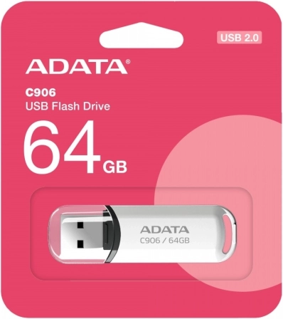 ADATA USB-nøgle C906 64GB USB2.0 hvid