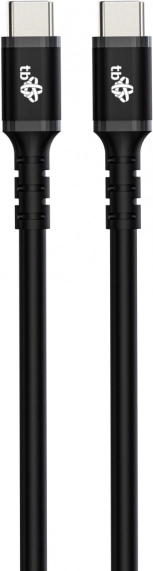 USB C - USB C silikonekabel 1m sort
