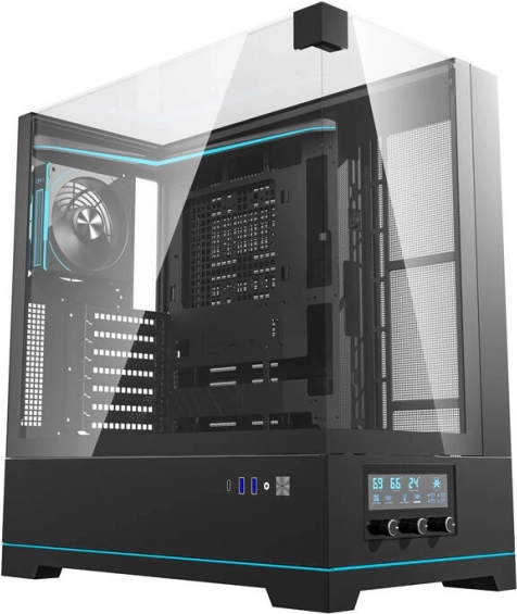 Computerkabinet Darkflash DY450 PRO med ventilator sort