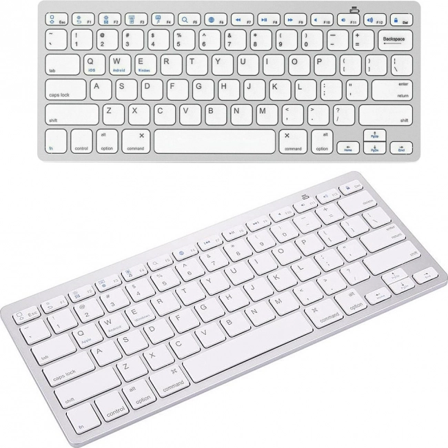 Trådløst Bluetooth-tastatur til PC, iPad og Mac med lavprofiltaster – Hvid