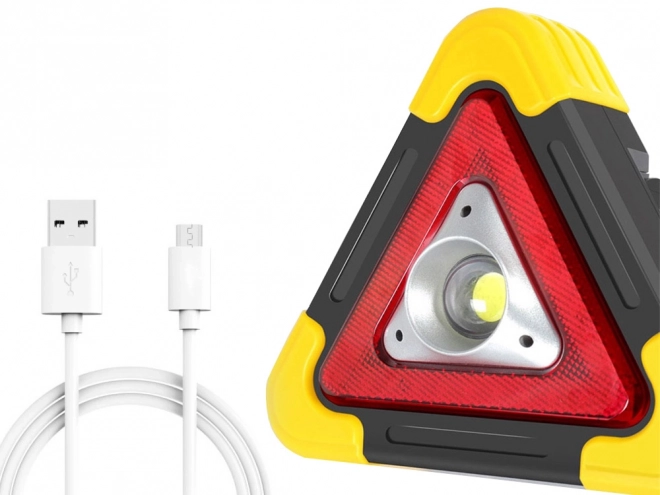 Advarselstrekant med LED-lygte og powerbank