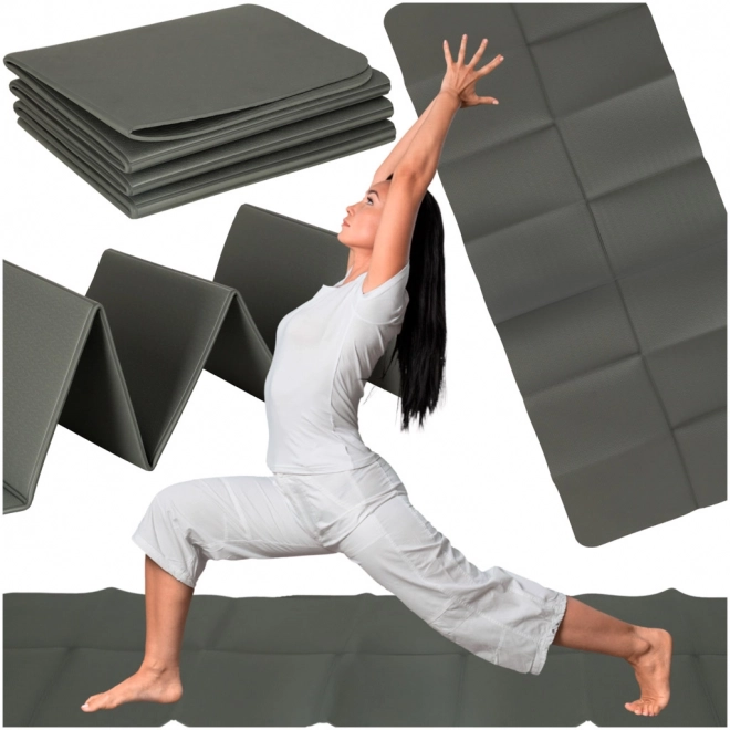 Sammenfoldelig yogamåtte til træning 183x61x0,4 cm