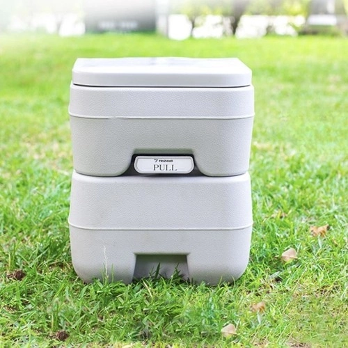 Trizand 24498 Bærbar campingtoilet 20 + 12 l, grå