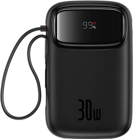 Powerbank Baseus QPow 2 10000 mAh, 30 W, 2× USB‑C, sort