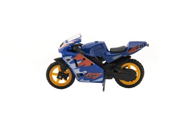 Racer motorcykel metal/plast 8cm fri kørsel mix varianter på kort