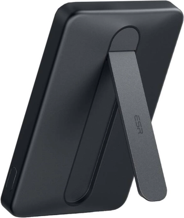 Magnetisk powerbank ESR Qi2 MagSlim 5000 mAh med stander, sort