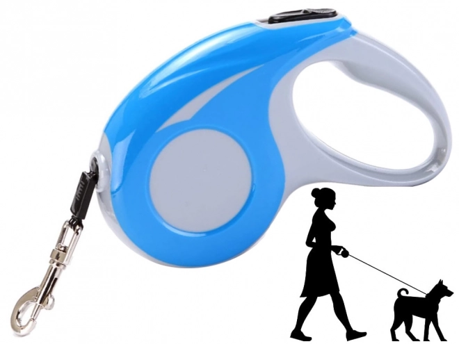 Automatisk hundesnor med lås 5 m 15 kg – Hvid-sort