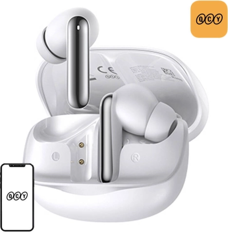 trådløse høretelefoner TWS QCY MeloBuds HT12 hvid