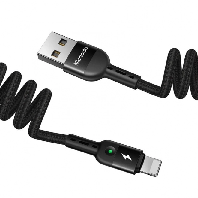 USB-Lightning Kabling, Mcdodo CA-6410, fjeder, 1,8 m (sort)