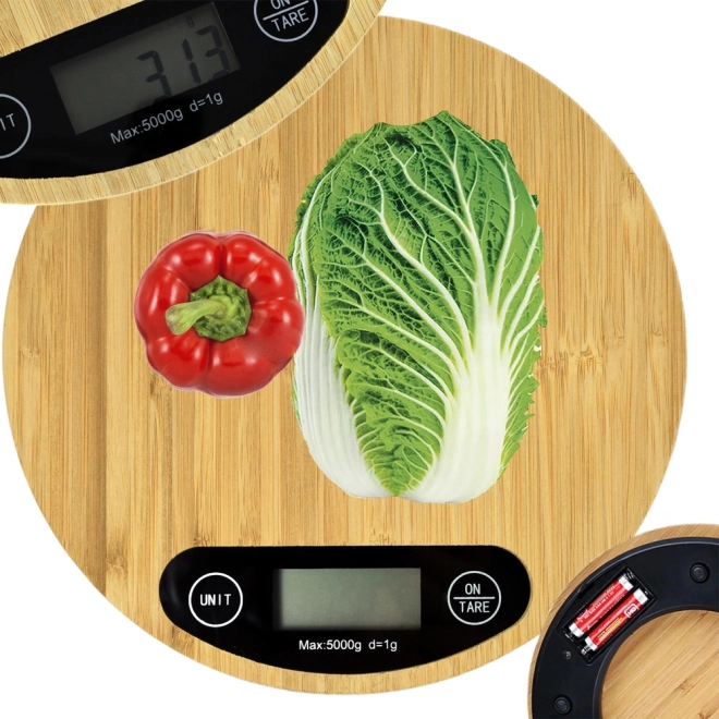 Bambus digital køkkenvægt op til 5 kg