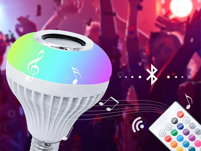 RGB LED pære med højttaler og fjernbetjening