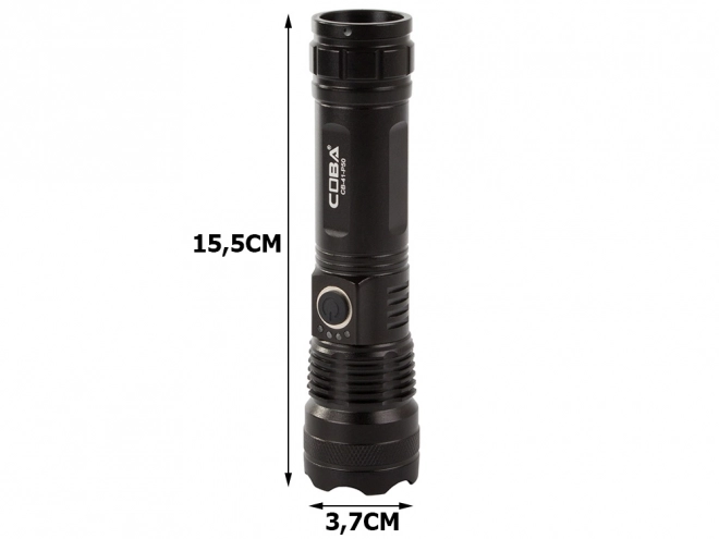 Militær taktisk lommelygte med USB-opladning og zoom-funktion