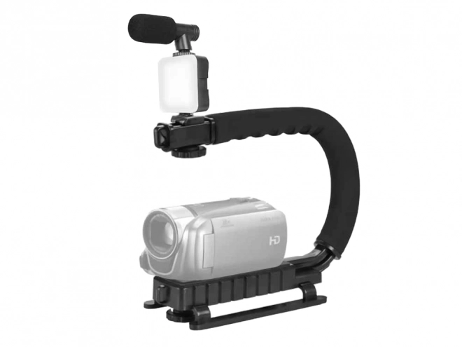 Sæt til vlogging med holder, LED-lys og mikrofon