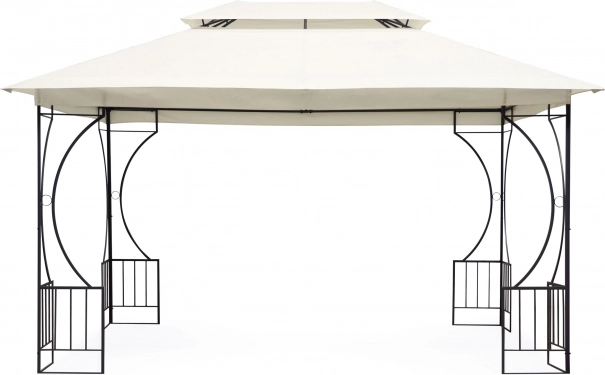 Havepavillon 3 × 4 m med lynlåsvægge beige MULTIGARDEN