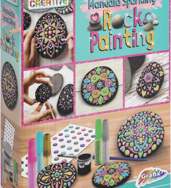 Grafix Maleri på sten - Mandala Glitrende