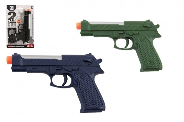 Pistol med lyd- og lyseffekter 17 cm