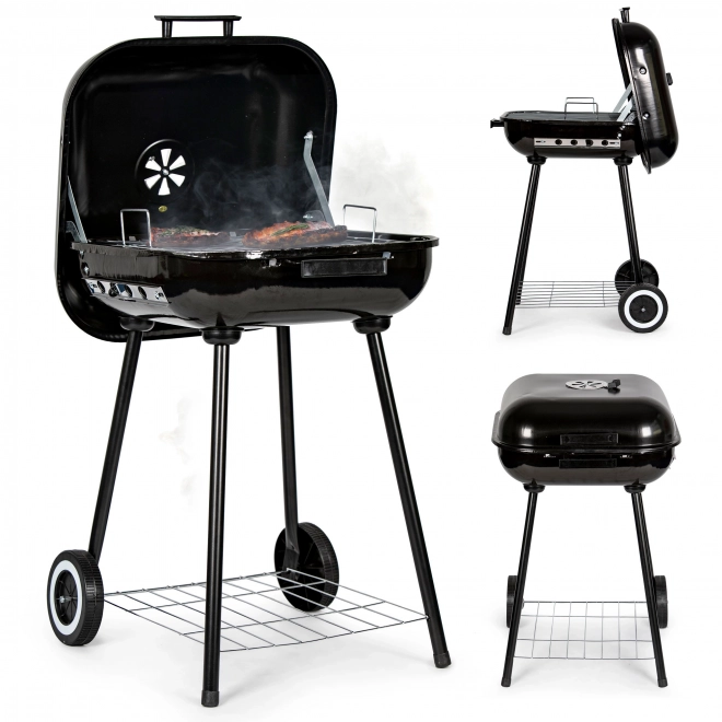 Havegrill med vippelåg + hjul