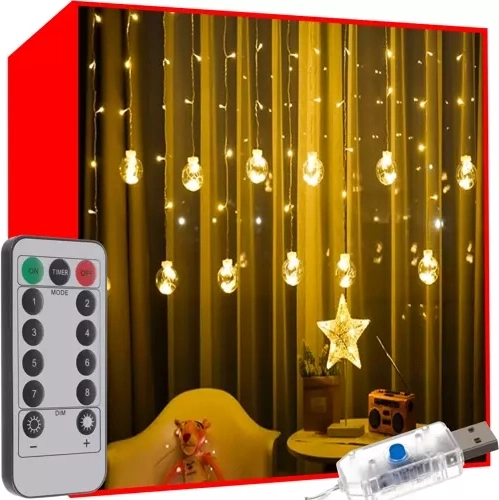 LED lysegardin med USB, varm hvid