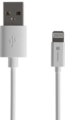 Natec Prati lightning-kabel USB‑A 1 m MFi hvid