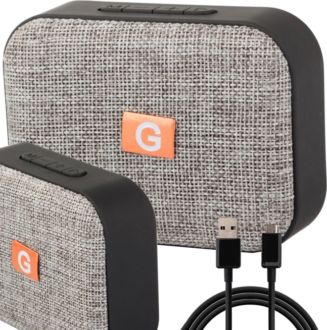 Bluetooth mini-højttaler med FM-radio, USB og microSD – Grå