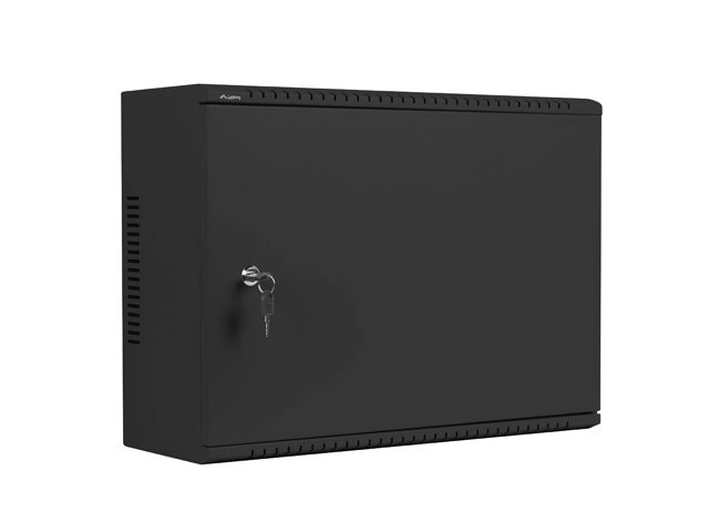 Vægmonteret rackskab 19 tommer 4U+3U 540x200 lav profil sort