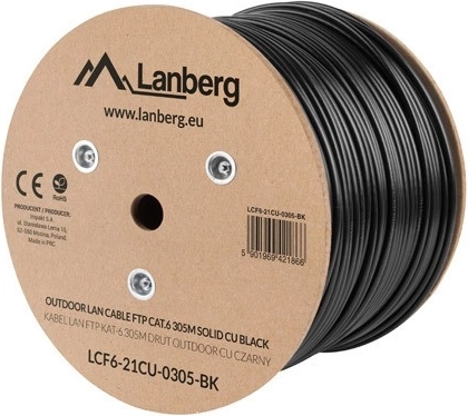 udendørs FTP-kabel Cat 6 af rent kobber 305 m