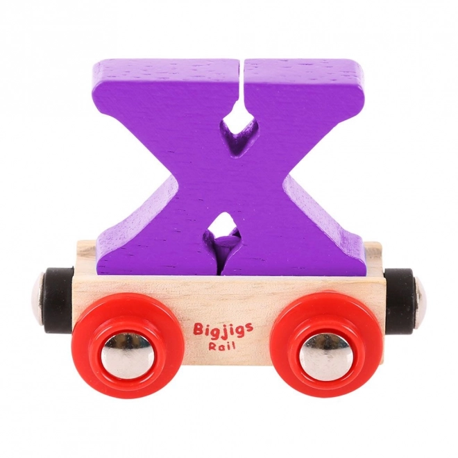 Bigjigs Rail Vogntræk af træ - Bogstav X