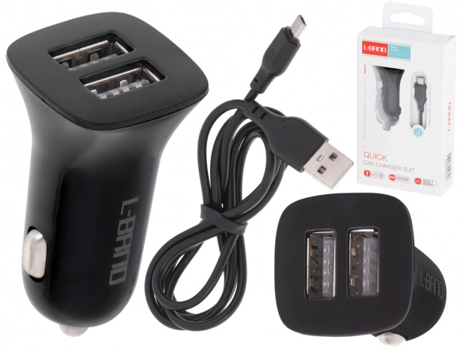 Biloplader L-BRNO Dual USB + mikro
