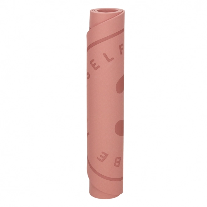 Skridsikker yoga øvelsesmåtte med lyddæmpning 127x63x0,6 cm lyserød
