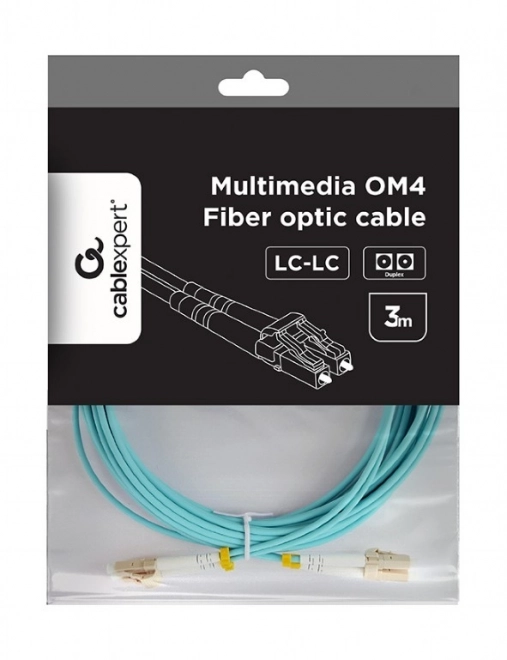 Optisk kabel multimode duplex OM4 50/125, LC/LC, 3m