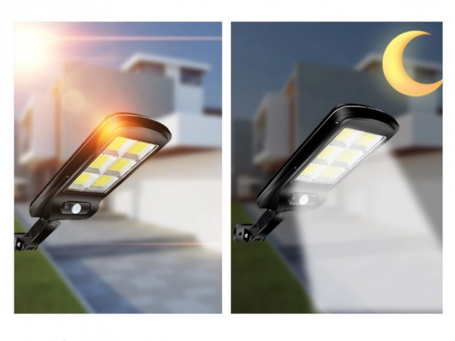 Solcellelampe med bevægelsessensor og skiftende lys