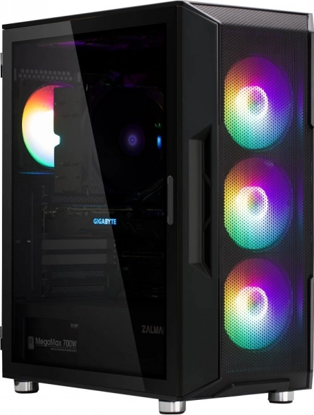 Computer kabinet I3 Neo ATX Mid Tower RGB, sort
