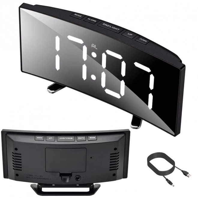 Elegant digitalklokke med termometer og LED-display
