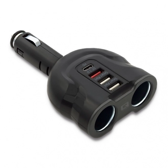 Distribuer cigarettænderstikdåse 12-24V | 52W | 2,4A | 2xUSB | USB QC 3.0 | USB-C PD | 2x cigarettænderstikdåse
