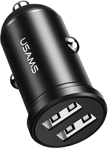 Sort 2-ports USB-billader til bil 2,4 A