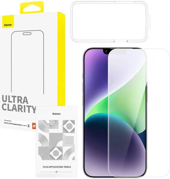 Beskyttende hærdet glas BASEUS OS Diamond Series HD til IPHONE 13 Pro Max / 14 Plus – gennemsigtig