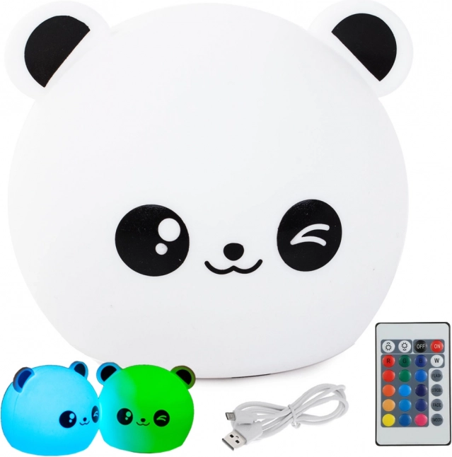 Børns touch natlys Panda RGB LED med fjernbetjening og USB-opladning