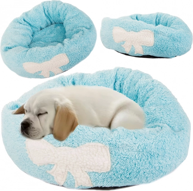 Plysset kattekurv blød pude til sofa 80 cm – modrý