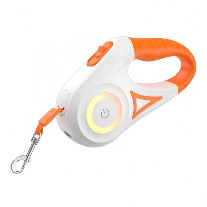 Automatisk hundesnor Rojeco LED 5 m orange-hvid