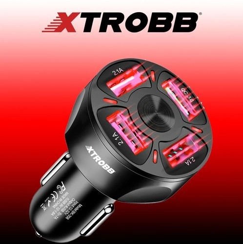 4x USB biloplader + Xtrobb 19907 kabel