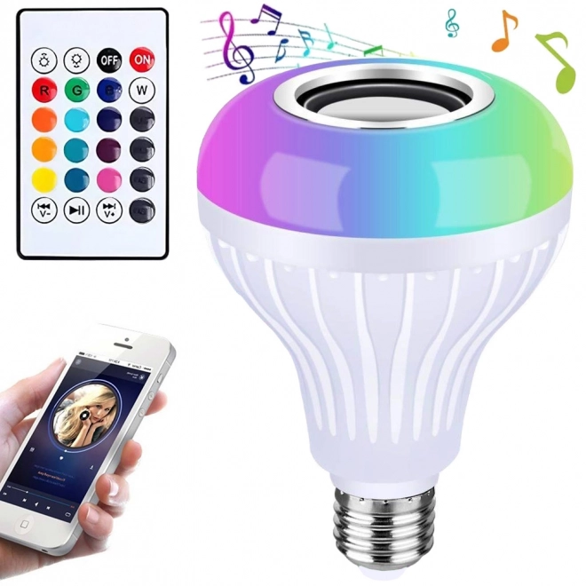 RGB LED pære med højttaler og fjernbetjening