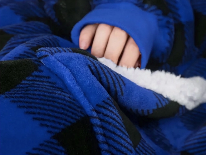 Varm oversize tæppetrøje med hætte