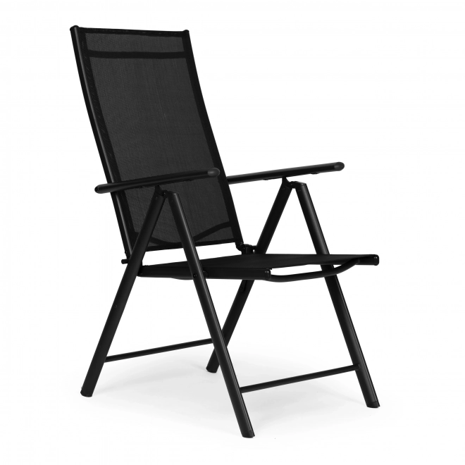 Sæt af 2 foldbare stålhavestole med justerbar rygstøtte ModernHome - sort