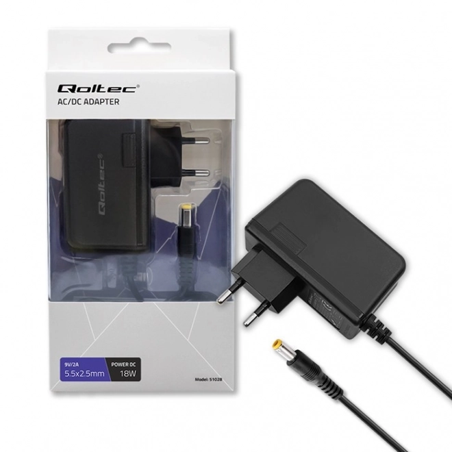 Qoltec adaptor 18W 9V/2A 5.5x2.5