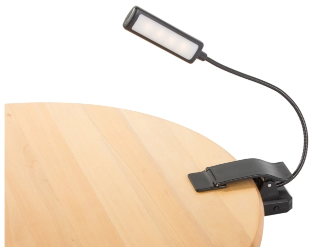 LED natlampe med klips til læsning