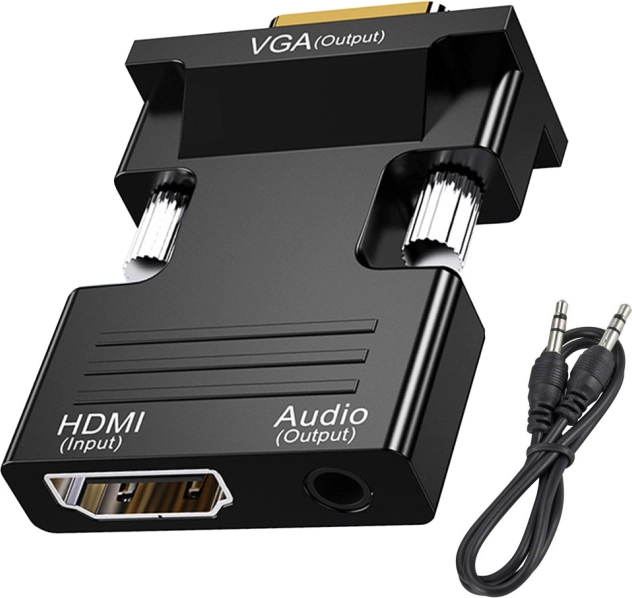 HDMI til VGA-adapter med lydudgang
